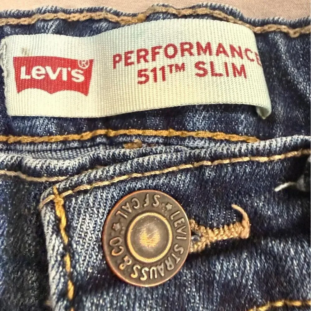 Levi-s Men's Blue and Navy Jeans